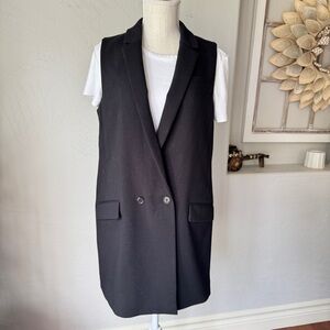 Banana Republic‎ Dress Women's Black Vest Midi Dress Size 8